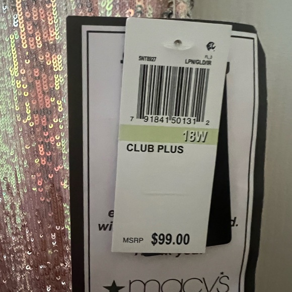 B. Darlin Trendy Plus Size Sequined Flutter-Sleeve Dress - Light - Picture 5 of 9